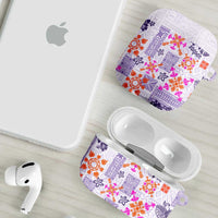 Hawaii Tapa Tribal AirPods Case With Hawaiian Quilt Pattern Violet LT9 - Polynesian Pride