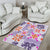 Hawaii Tapa Tribal Area Rug With Hawaiian Quilt Pattern Violet LT9 - Polynesian Pride