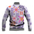 Hawaii Tapa Tribal Baseball Jacket With Hawaiian Quilt Pattern Violet LT9 - Polynesian Pride