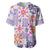 Hawaii Tapa Tribal Baseball Jersey With Hawaiian Quilt Pattern Violet LT9 Violet - Polynesian Pride