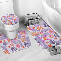 Hawaii Tapa Tribal Bathroom Set With Hawaiian Quilt Pattern Violet LT9 Mat Set Only (3 pcs) One Size Violet - Polynesian Pride