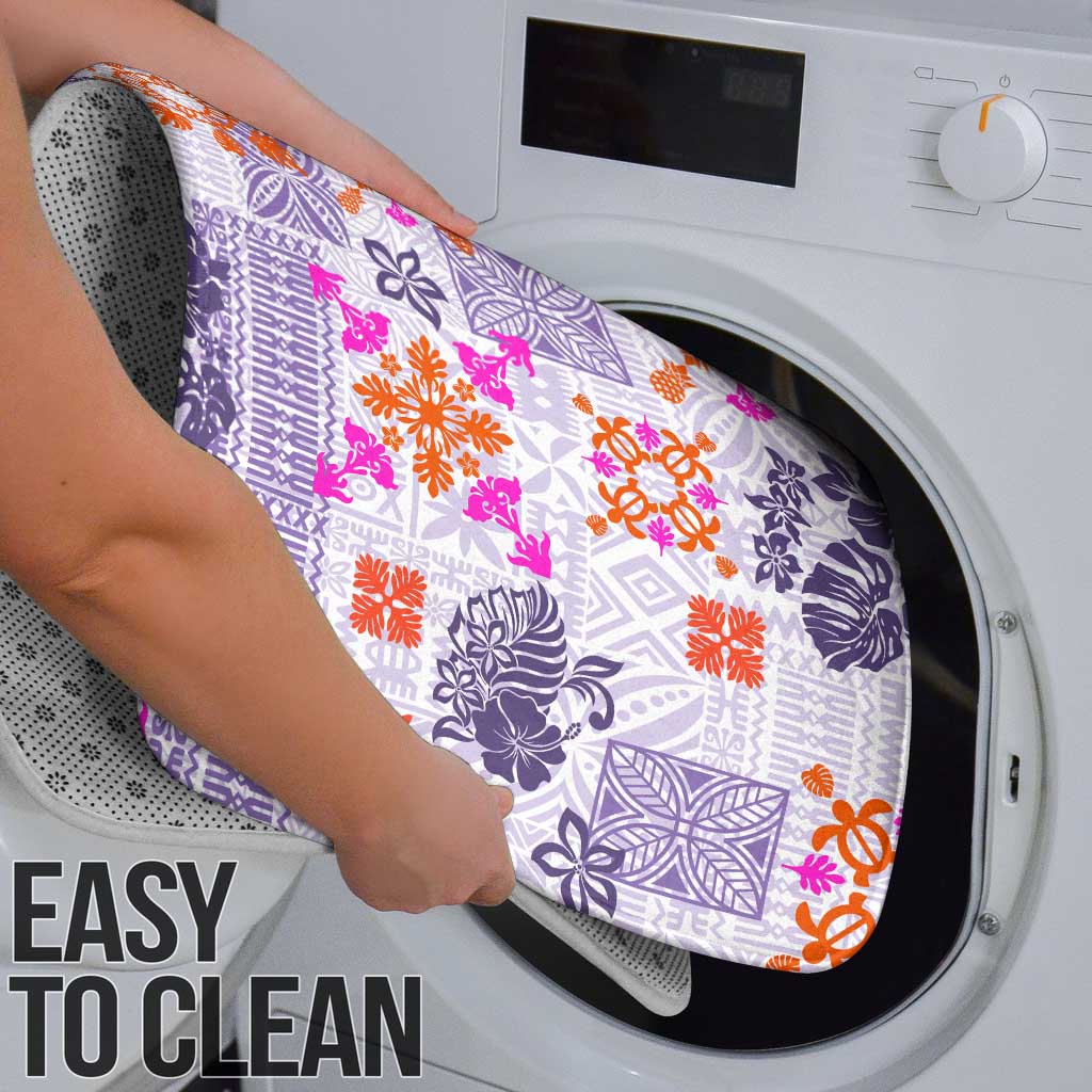 Hawaii Tapa Tribal Bathroom Set With Hawaiian Quilt Pattern Violet LT9 - Polynesian Pride
