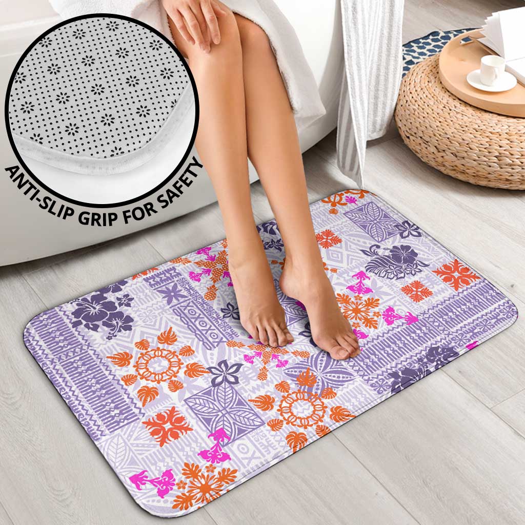 Hawaii Tapa Tribal Bathroom Set With Hawaiian Quilt Pattern Violet LT9 - Polynesian Pride
