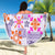 Hawaii Tapa Tribal Beach Blanket With Hawaiian Quilt Pattern Violet LT9 - Wonder Print Shop