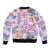 Hawaii Tapa Tribal Bomber Jacket With Hawaiian Quilt Pattern Violet LT9 - Polynesian Pride