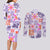 Hawaii Tapa Tribal Couples Matching Long Sleeve Bodycon Dress and Long Sleeve Button Shirt With Hawaiian Quilt Pattern Violet LT9 - Polynesian Pride