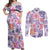 Hawaii Tapa Tribal Couples Matching Off Shoulder Maxi Dress and Long Sleeve Button Shirt With Hawaiian Quilt Pattern Violet LT9 Violet - Polynesian Pride