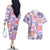 Hawaii Tapa Tribal Couples Matching Off The Shoulder Long Sleeve Dress and Hawaiian Shirt With Hawaiian Quilt Pattern Violet LT9 - Polynesian Pride