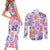 Hawaii Tapa Tribal Couples Matching Short Sleeve Bodycon Dress and Long Sleeve Button Shirt With Hawaiian Quilt Pattern Violet LT9 - Polynesian Pride