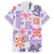 Hawaii Tapa Tribal Family Matching Off Shoulder Long Sleeve Dress and Hawaiian Shirt With Hawaiian Quilt Pattern Violet LT9 Dad's Shirt - Short Sleeve Violet - Polynesian Pride