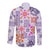 Hawaii Tapa Tribal Long Sleeve Button Shirt With Hawaiian Quilt Pattern Violet LT9 - Polynesian Pride