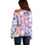 Hawaii Tapa Tribal Off Shoulder Sweater With Hawaiian Quilt Pattern Violet LT9 - Polynesian Pride