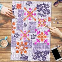 Hawaii Tapa Tribal Puzzle With Hawaiian Quilt Pattern Violet LT9 Violet - Polynesian Pride