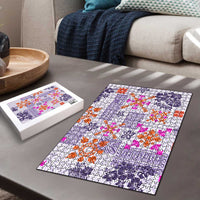 Hawaii Tapa Tribal Puzzle With Hawaiian Quilt Pattern Violet LT9 - Polynesian Pride