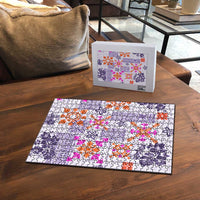 Hawaii Tapa Tribal Puzzle With Hawaiian Quilt Pattern Violet LT9 - Polynesian Pride