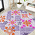 Hawaii Tapa Tribal Round Carpet With Hawaiian Quilt Pattern Violet LT9 Violet - Polynesian Pride