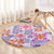 Hawaii Tapa Tribal Round Carpet With Hawaiian Quilt Pattern Violet LT9 - Polynesian Pride