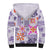 Hawaii Tapa Tribal Sherpa Hoodie With Hawaiian Quilt Pattern Violet LT9 - Polynesian Pride