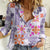 Hawaii Tapa Tribal Women Casual Shirt With Hawaiian Quilt Pattern Violet LT9 Female Violet - Polynesian Pride