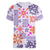 Hawaii Tapa Tribal Women V Neck T Shirt With Hawaiian Quilt Pattern Violet LT9 - Polynesian Pride