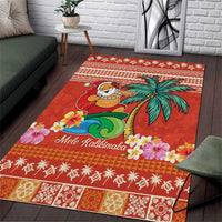 Hawaii Mele Kalikimaka Area Rug Surfing Santa Funny Christmas LT9 Red - Polynesian Pride