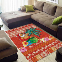 Hawaii Mele Kalikimaka Area Rug Surfing Santa Funny Christmas LT9 - Polynesian Pride