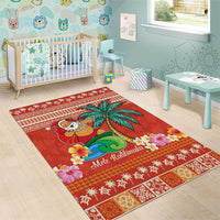 Hawaii Mele Kalikimaka Area Rug Surfing Santa Funny Christmas LT9 - Polynesian Pride