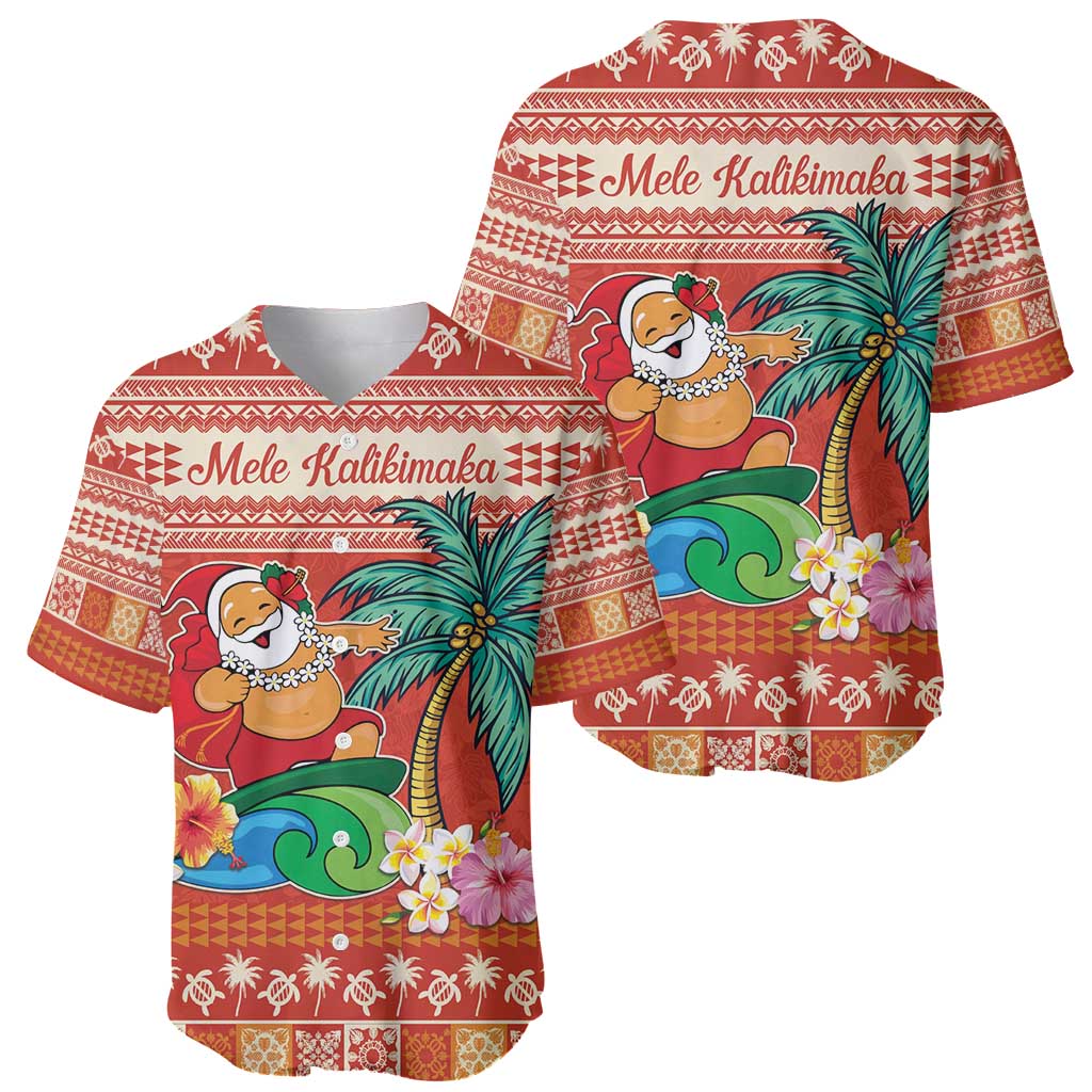Hawaii Mele Kalikimaka Baseball Jersey Surfing Santa Funny Christmas LT9 - Polynesian Pride