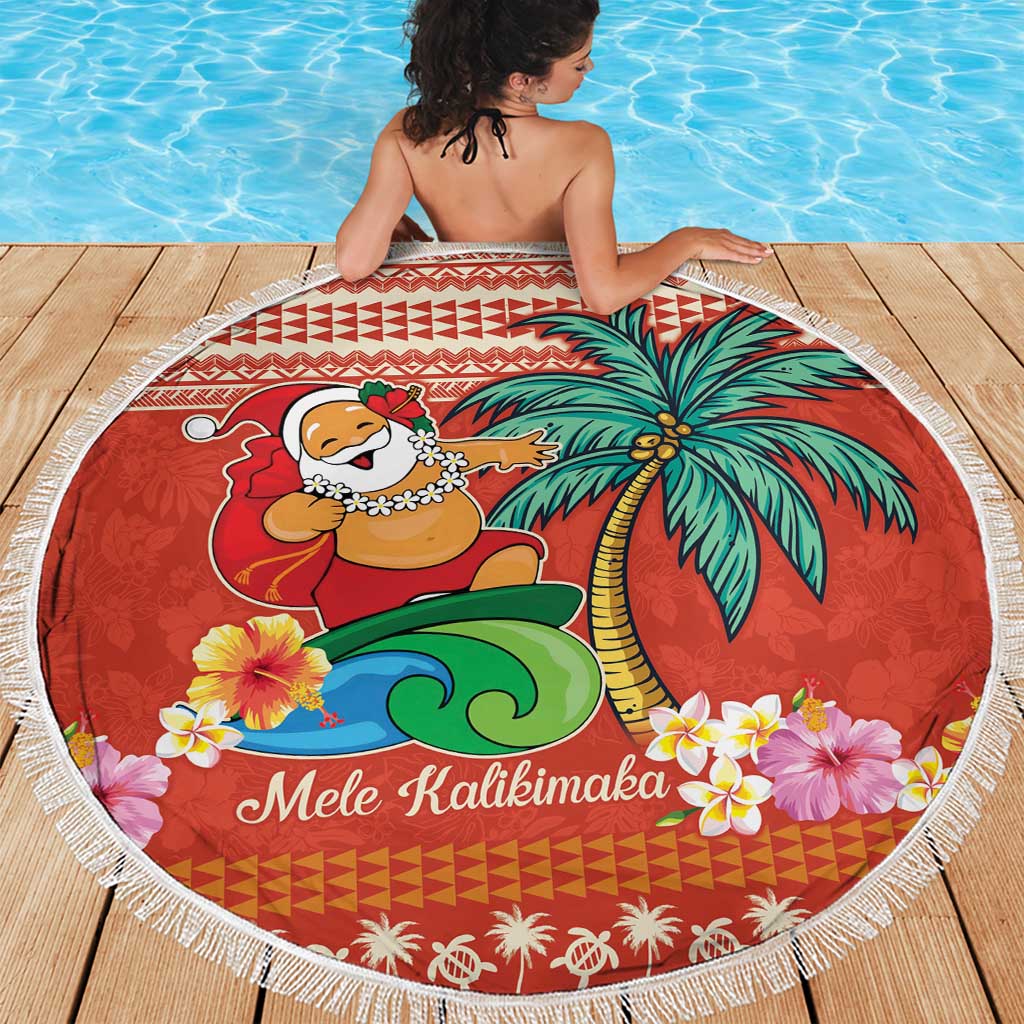 Hawaii Mele Kalikimaka Beach Blanket Surfing Santa Funny Christmas LT9 - Polynesian Pride