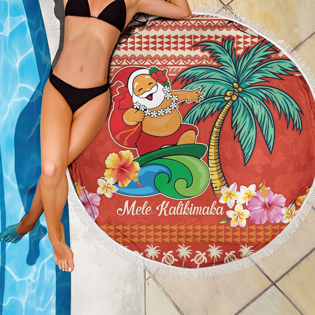 Hawaii Mele Kalikimaka Beach Blanket Surfing Santa Funny Christmas LT9 - Polynesian Pride