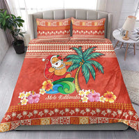 Hawaii Mele Kalikimaka Bedding Set Surfing Santa Funny Christmas LT9 - Polynesian Pride