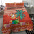 Hawaii Mele Kalikimaka Bedding Set Surfing Santa Funny Christmas