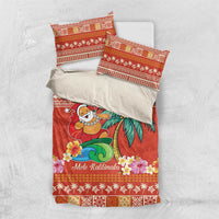 Hawaii Mele Kalikimaka Bedding Set Surfing Santa Funny Christmas LT9 US Twin 172cm x 218cm Red - Polynesian Pride