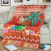 Hawaii Mele Kalikimaka Blanket Surfing Santa Funny Christmas LT9 - Polynesian Pride