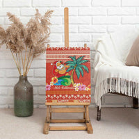 Hawaii Mele Kalikimaka Canvas Wall Art Surfing Santa Funny Christmas LT9 - Polynesian Pride