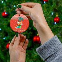 Hawaii Mele Kalikimaka Ceramic Ornament Surfing Santa Funny Christmas LT9 - Polynesian Pride