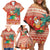 Hawaii Mele Kalikimaka Family Matching Off Shoulder Short Dress and Hawaiian Shirt Surfing Santa Funny Christmas