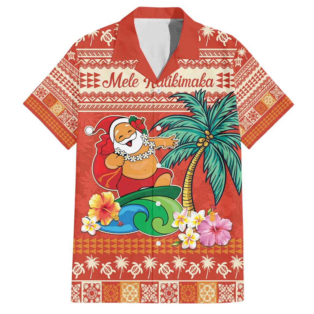 Hawaii Mele Kalikimaka Hawaiian Shirt Surfing Santa Funny Christmas LT9 Red - Polynesian Pride