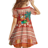 Hawaii Mele Kalikimaka Kid Short Sleeve Dress Surfing Santa Funny Christmas LT9 - Polynesian Pride