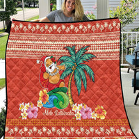 Hawaii Mele Kalikimaka Quilt Surfing Santa Funny Christmas LT9 Red - Polynesian Pride
