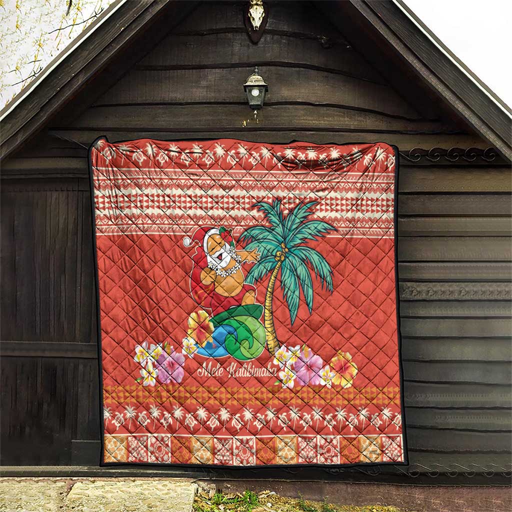 Hawaii Mele Kalikimaka Quilt Surfing Santa Funny Christmas LT9 - Polynesian Pride