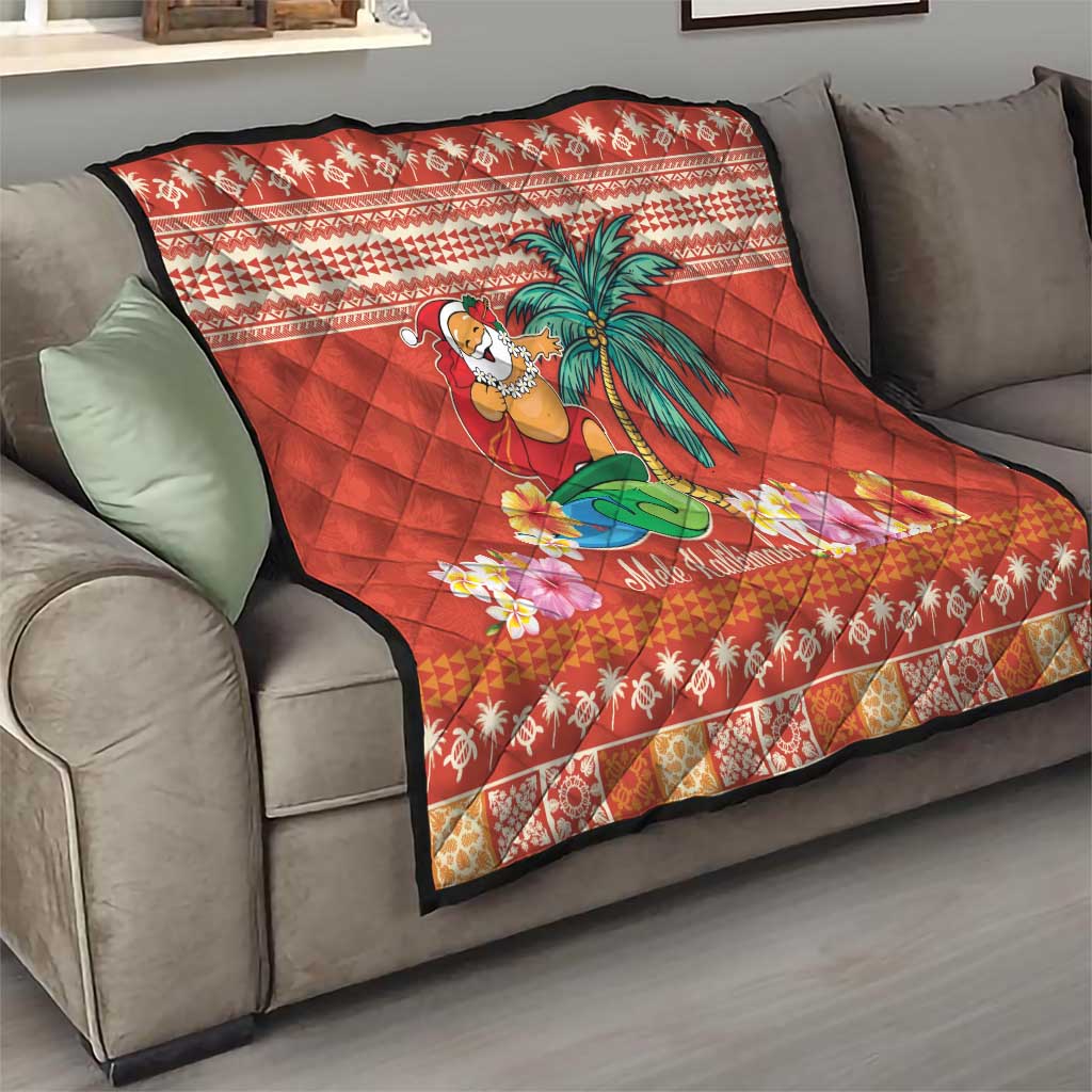 Hawaii Mele Kalikimaka Quilt Surfing Santa Funny Christmas LT9 - Polynesian Pride
