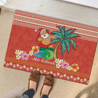 Hawaii Mele Kalikimaka Rubber Doormat Surfing Santa Funny Christmas LT9 - Polynesian Pride