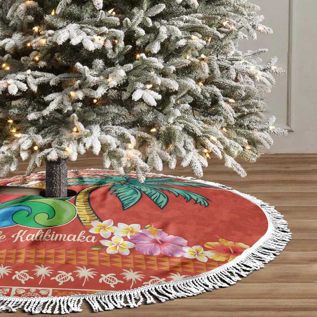 Hawaii Mele Kalikimaka Tree Skirt Surfing Santa Funny Christmas LT9 - Polynesian Pride
