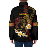 Personalised Papua New Guinea Sepik Padded Jacket Plumeria Floral Tribal Pattern LT9 - Polynesian Pride
