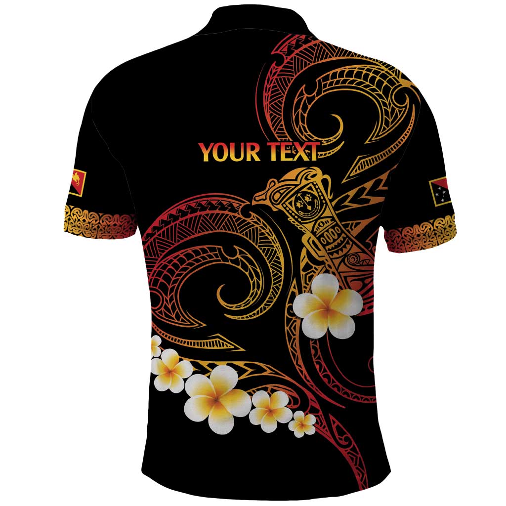 Personalised Papua New Guinea Sepik Polo Shirt Plumeria Floral Tribal Pattern LT9 - Polynesian Pride