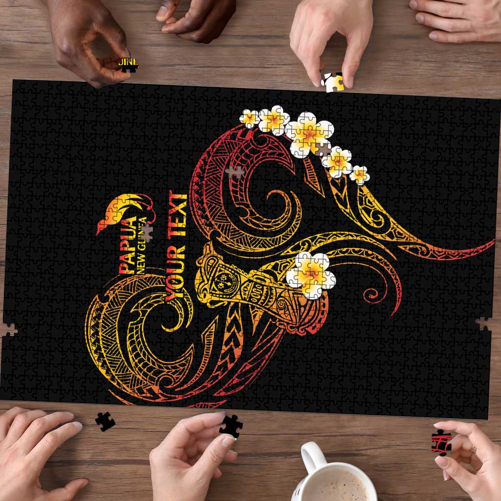 Personalised Papua New Guinea Sepik Puzzle Plumeria Floral Tribal Pattern LT9 - Polynesian Pride