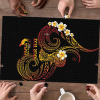 Personalised Papua New Guinea Sepik Puzzle Plumeria Floral Tribal Pattern LT9 - Polynesian Pride