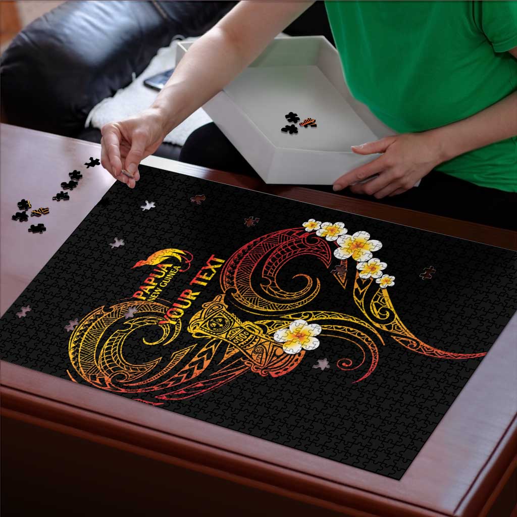 Personalised Papua New Guinea Sepik Puzzle Plumeria Floral Tribal Pattern LT9 - Polynesian Pride
