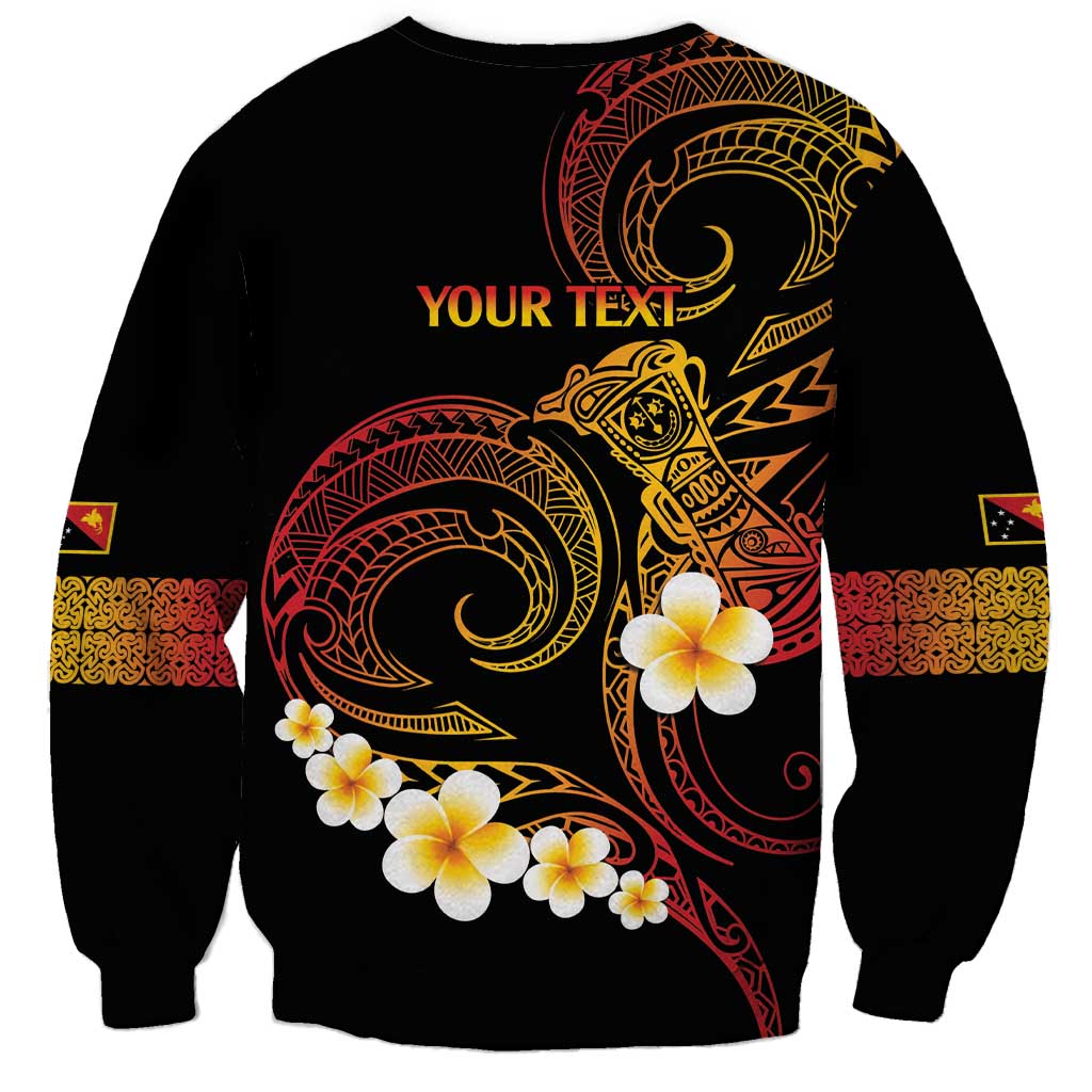 Personalised Papua New Guinea Sepik Sweatshirt Plumeria Floral Tribal Pattern LT9 - Polynesian Pride
